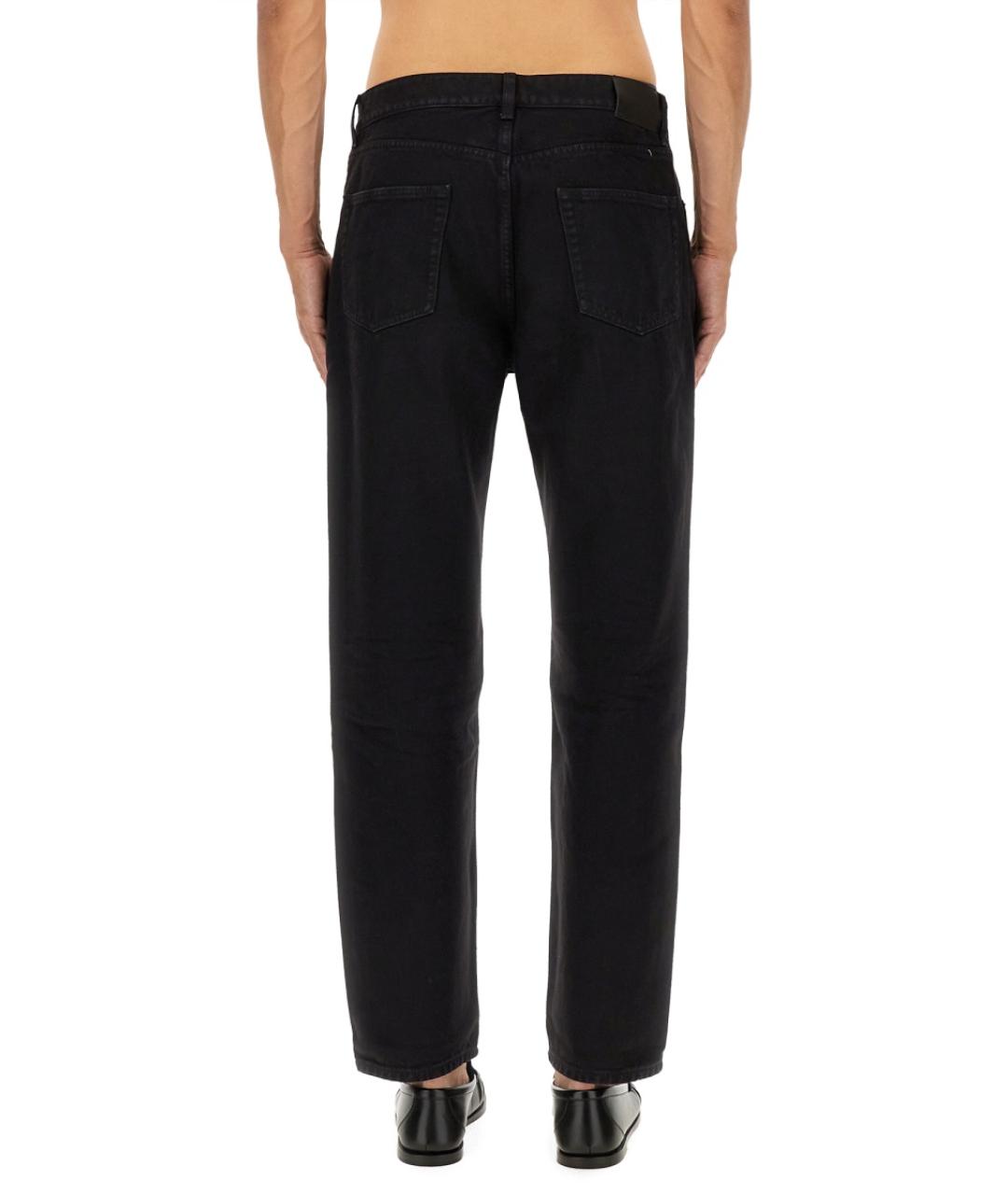 SAINT LAURENT Черные хлопковые прямые джинсы, фото 5