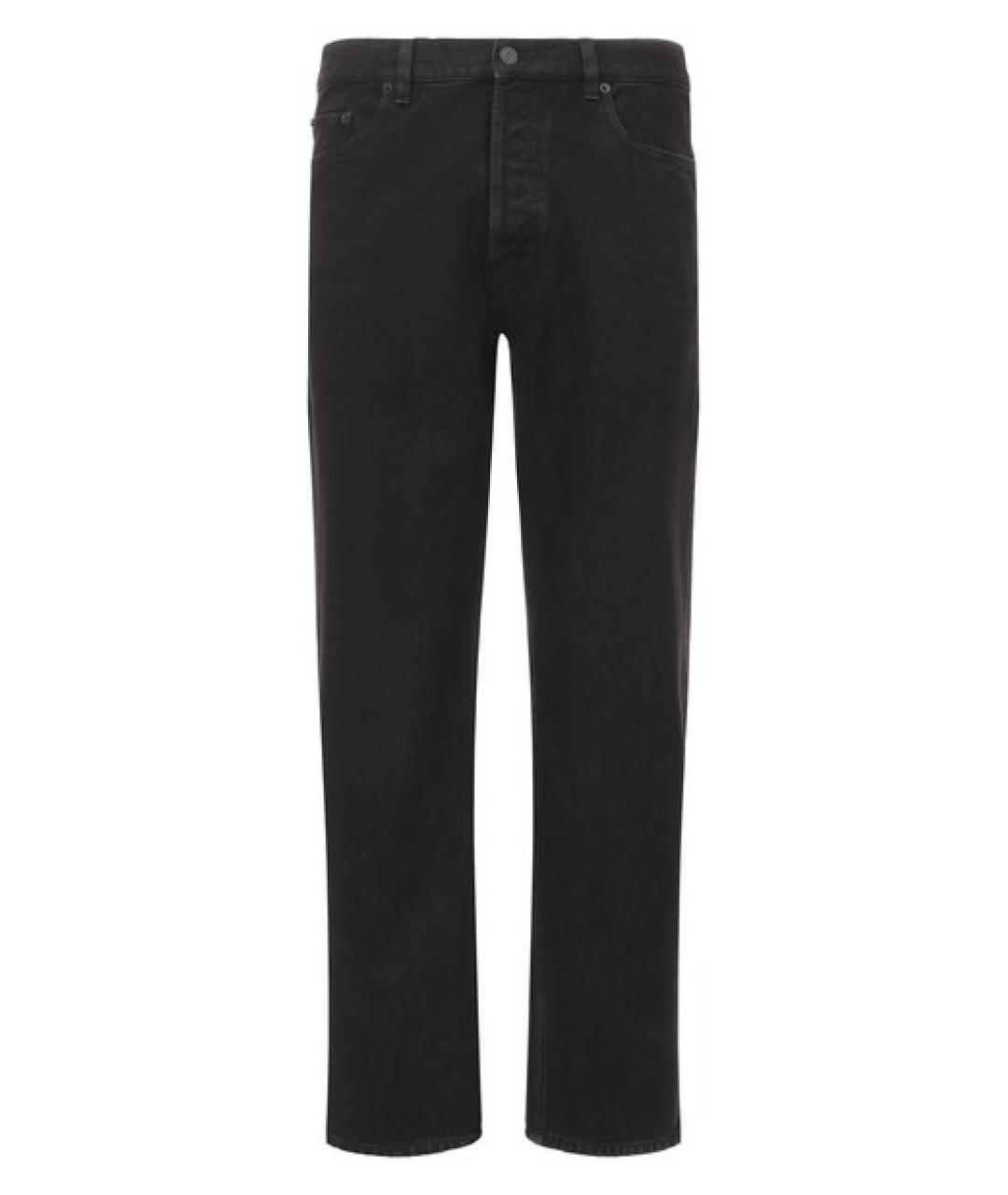 SAINT LAURENT Черные хлопковые прямые джинсы, фото 1
