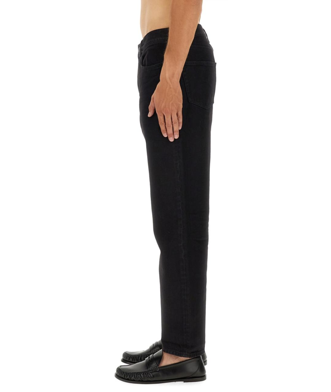 SAINT LAURENT Черные хлопковые прямые джинсы, фото 4