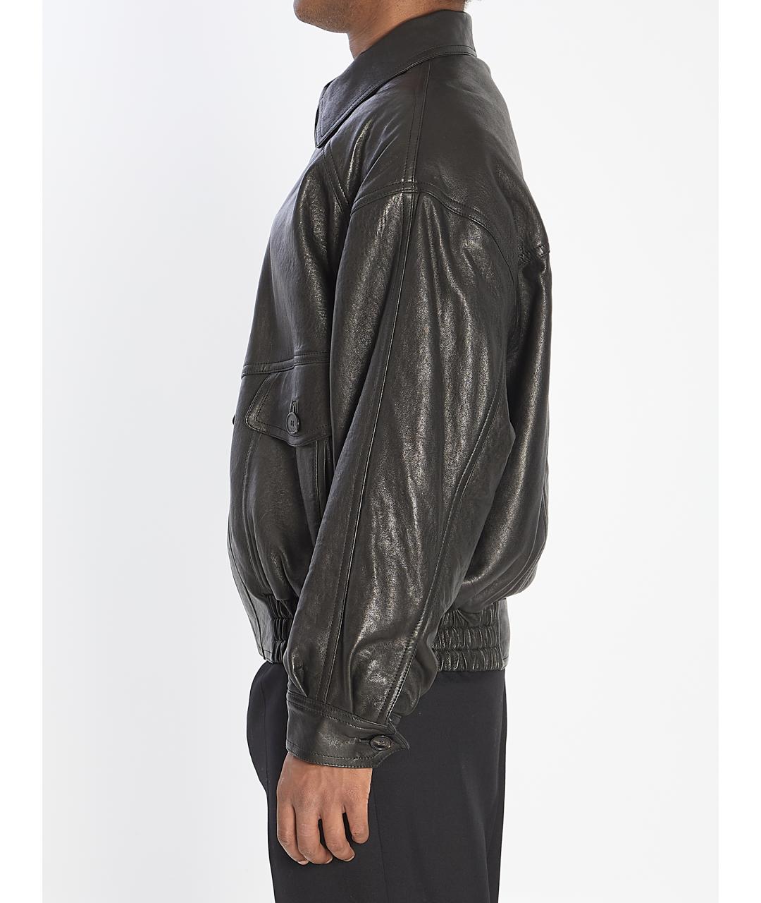 SAINT LAURENT Черная кожаная куртка, фото 4