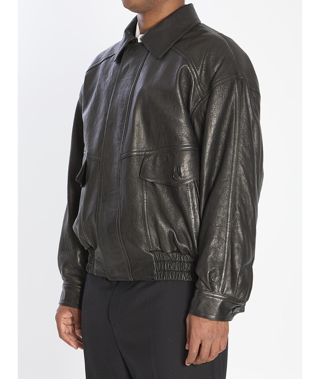 SAINT LAURENT Черная кожаная куртка, фото 3