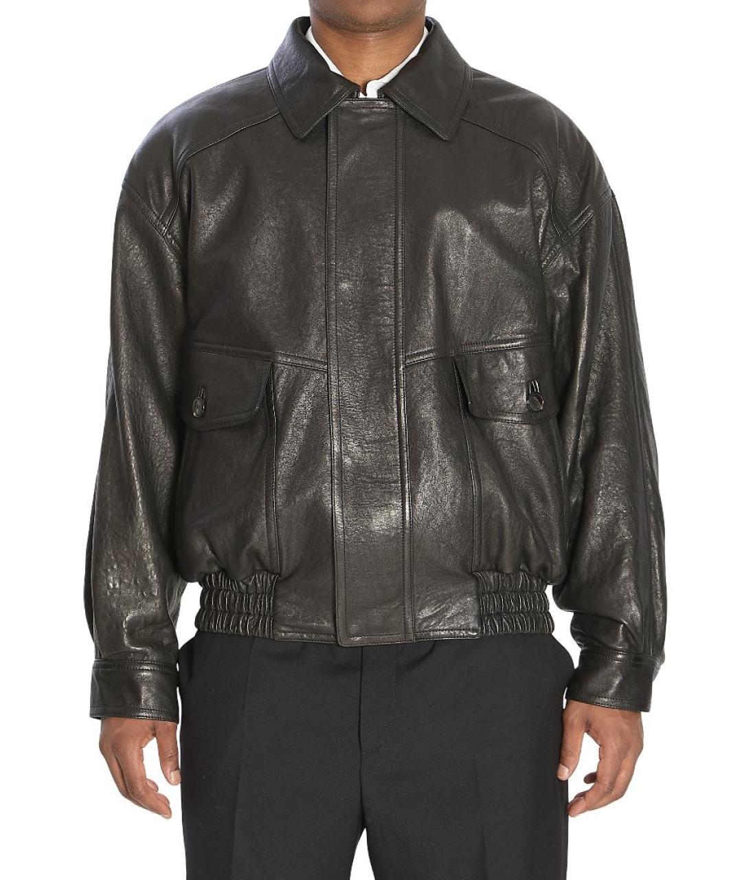 SAINT LAURENT Черная кожаная куртка, фото 2