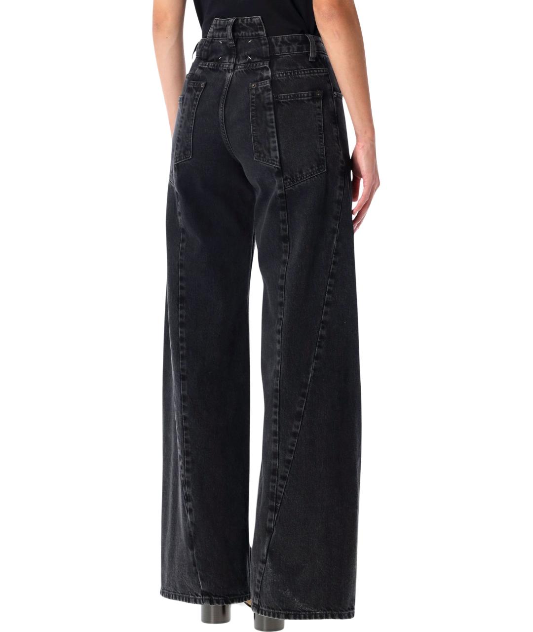 MAISON MARGIELA Черные хлопковые прямые джинсы, фото 3