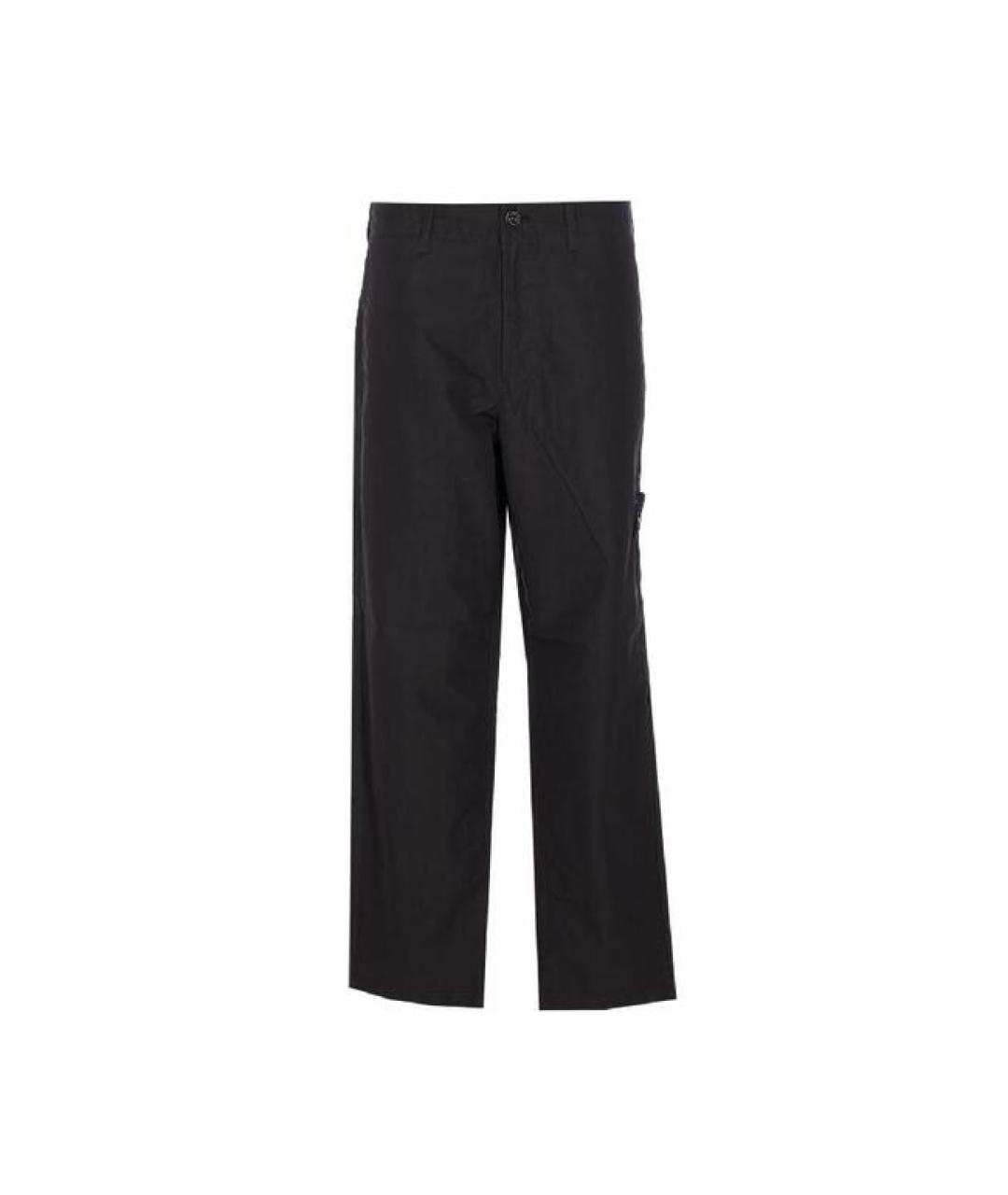 STONE ISLAND Черные хлопковые повседневные брюки, фото 1