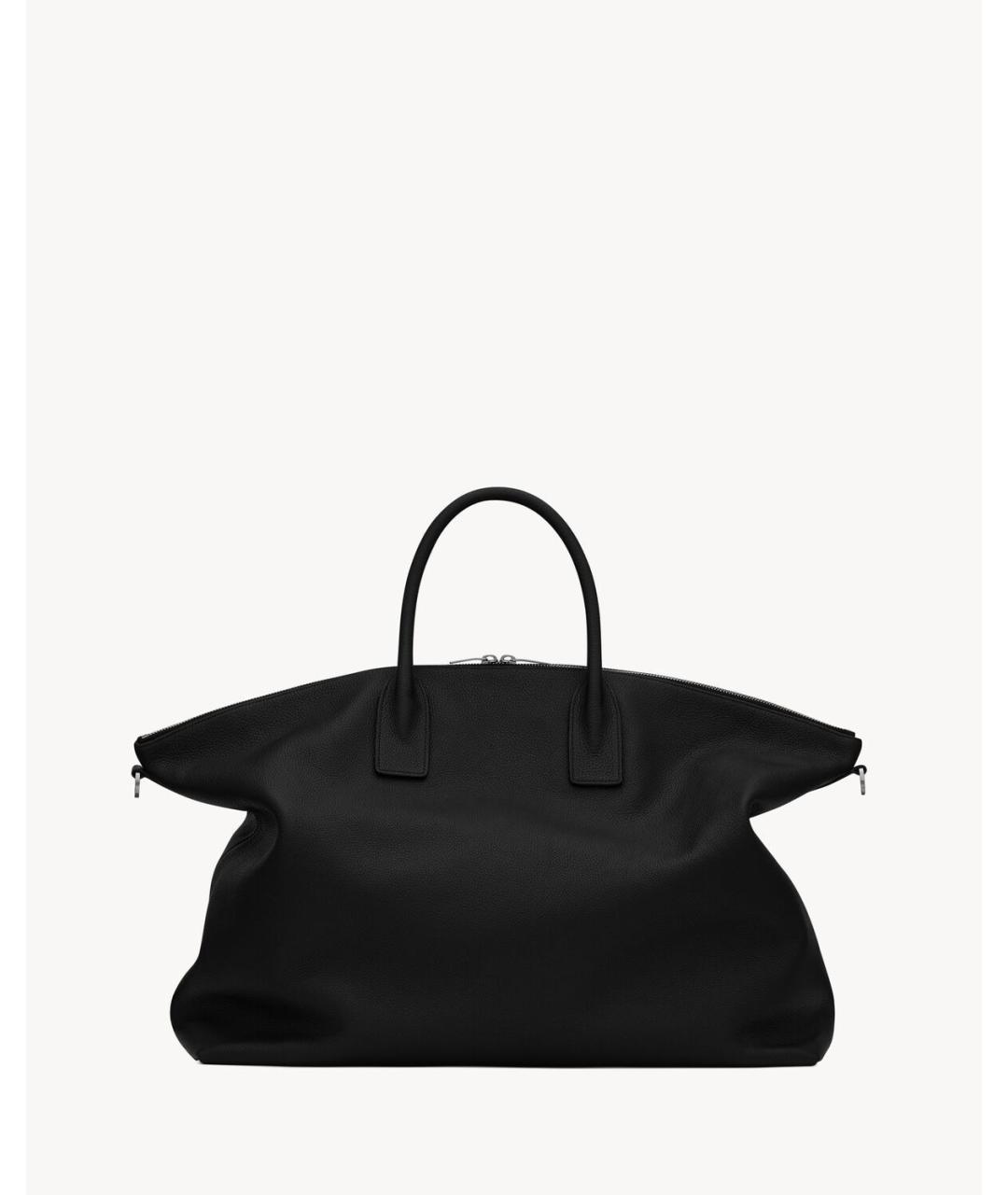 SAINT LAURENT Черная кожаная сумка тоут, фото 2