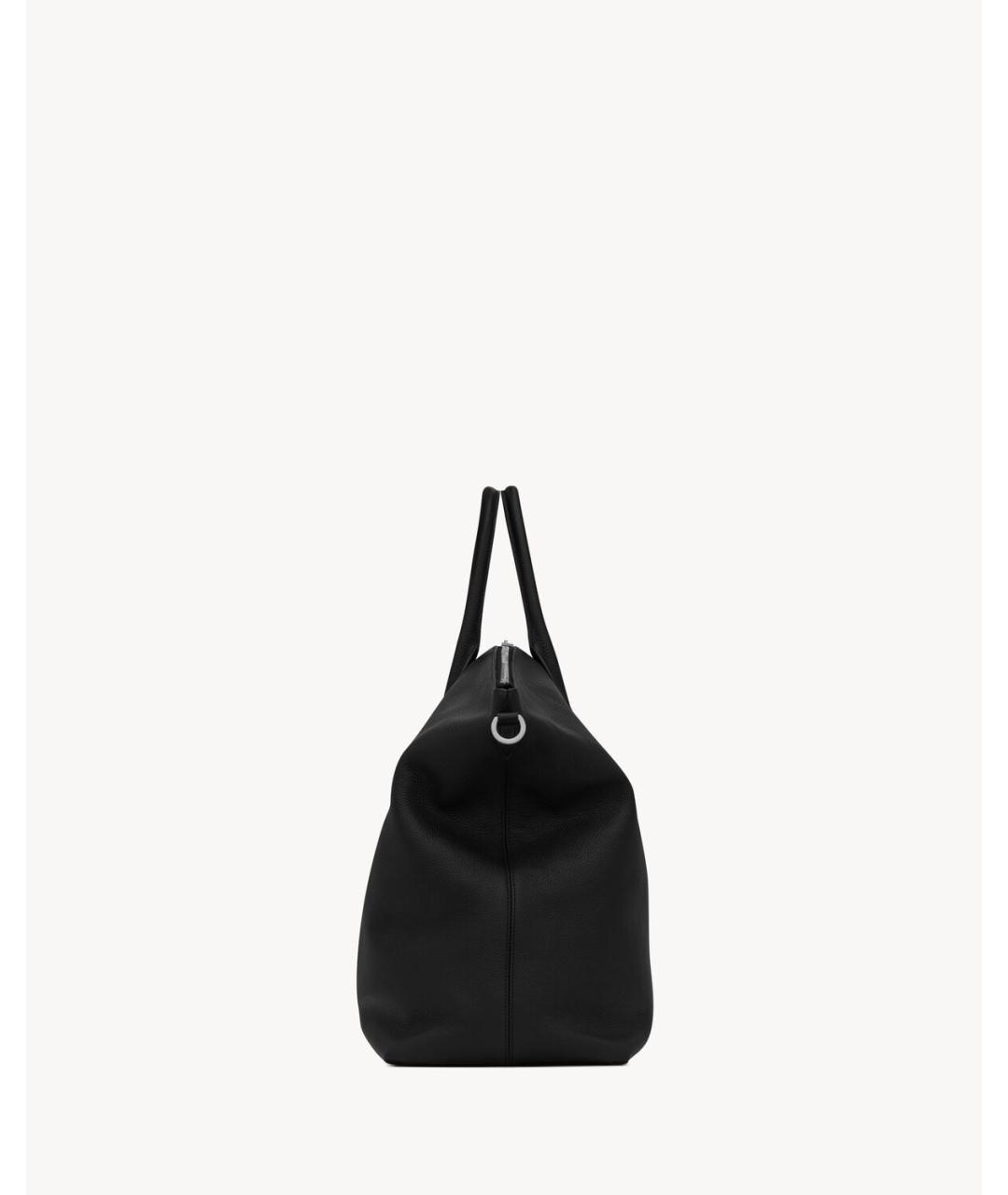 SAINT LAURENT Черная кожаная сумка тоут, фото 3