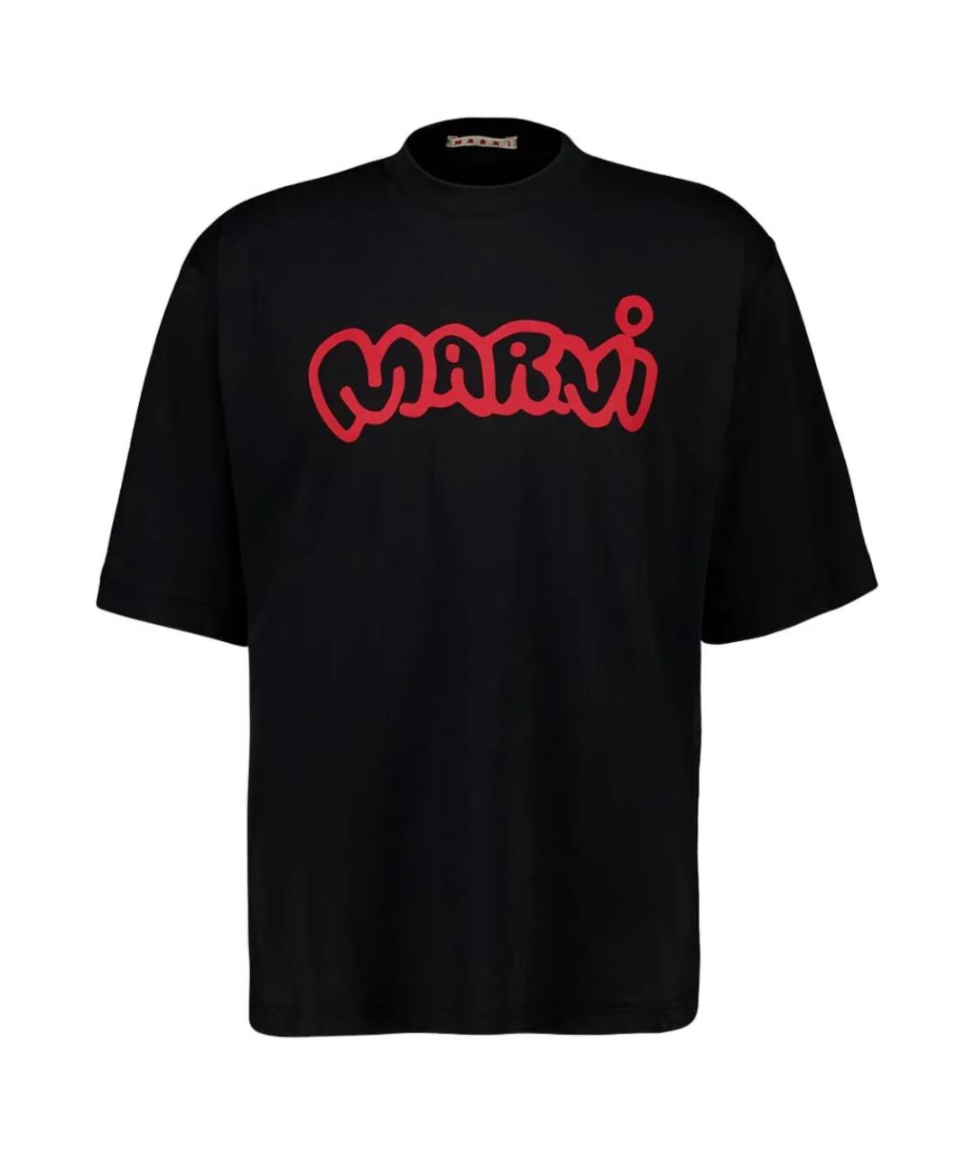 MARNI Черная хлопковая футболка, фото 1