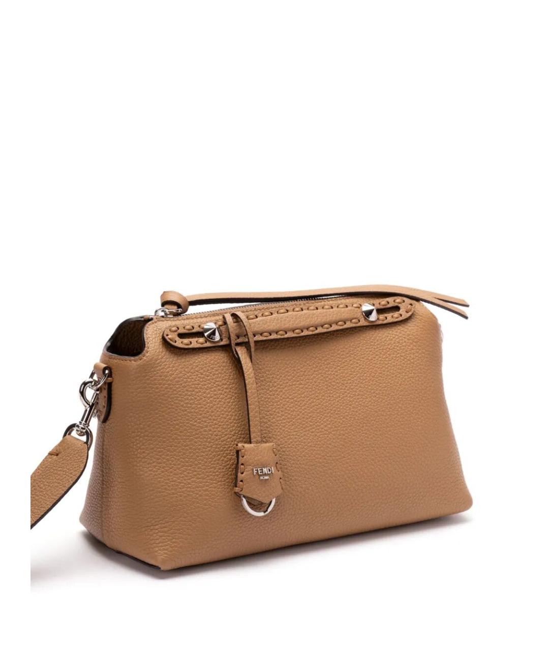 FENDI Бежевая кожаная сумка тоут, фото 3