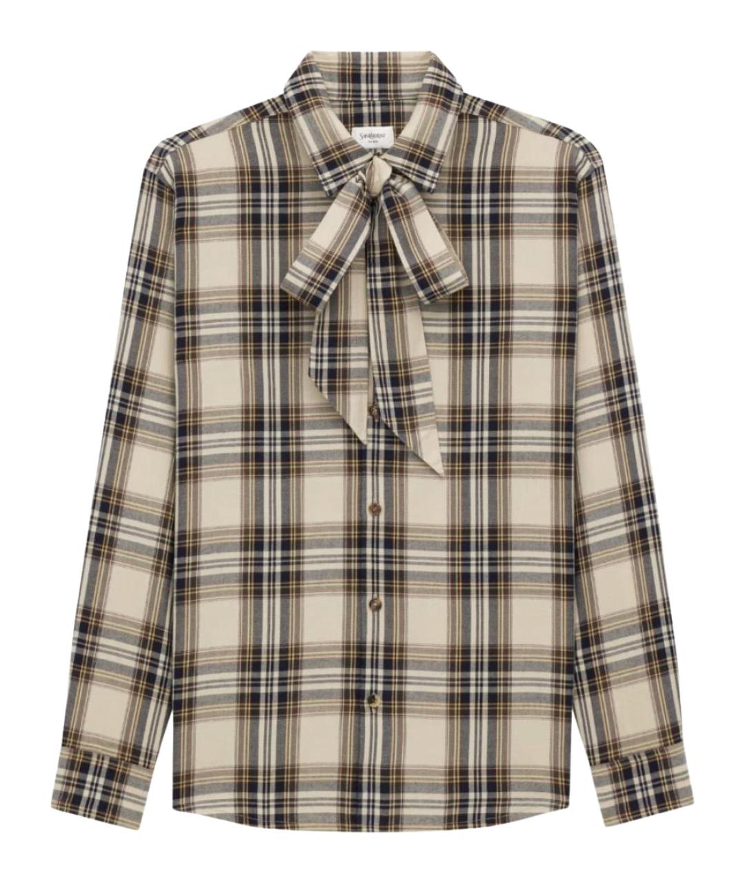 SAINT LAURENT Бежевая хлопковая рубашка, фото 1