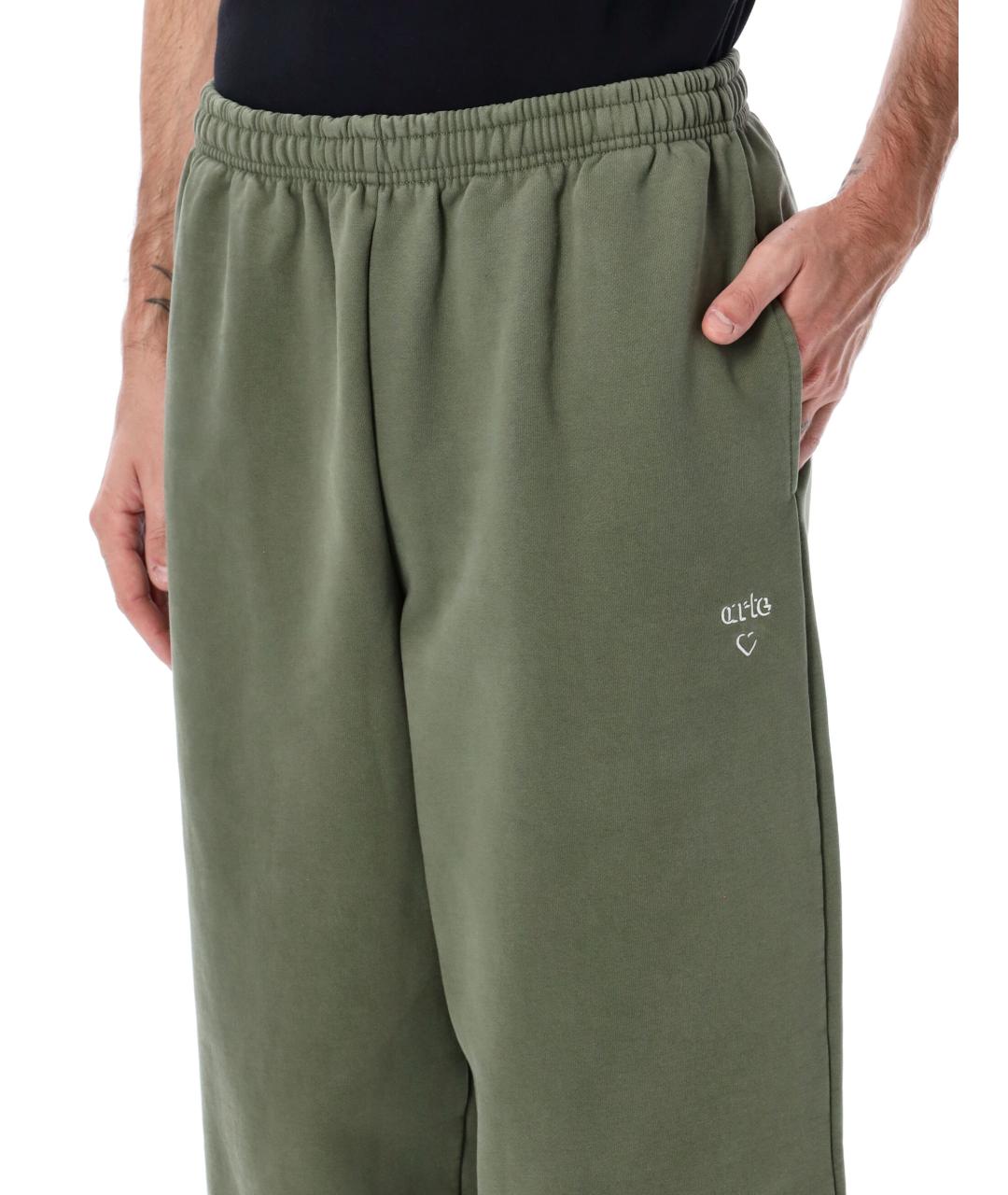 ARTE ANTWERP Зеленые хлопковые повседневные брюки, фото 3