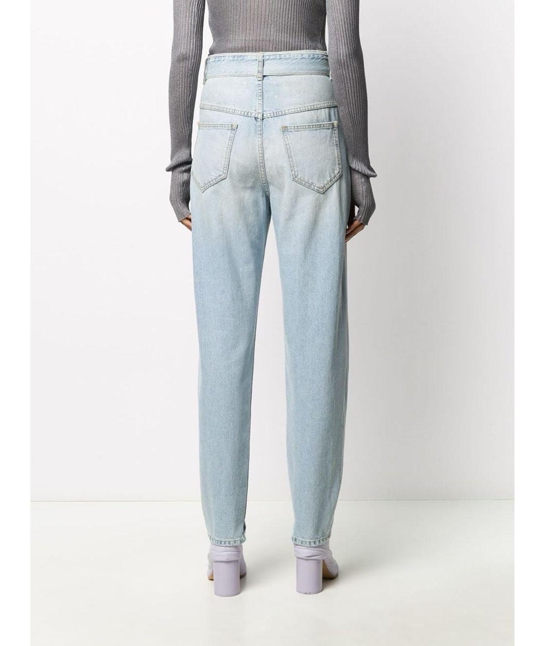 MAISON MARGIELA Голубые хлопковые прямые джинсы, фото 6