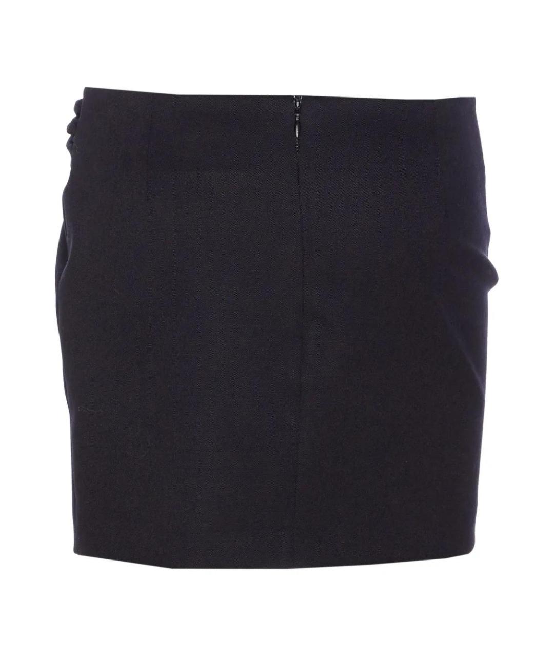 THE ATTICO Черная шерстяная юбка мини, фото 2