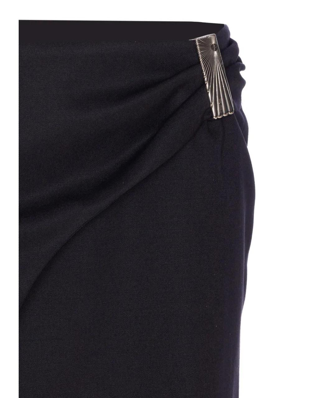 THE ATTICO Черная шерстяная юбка мини, фото 3