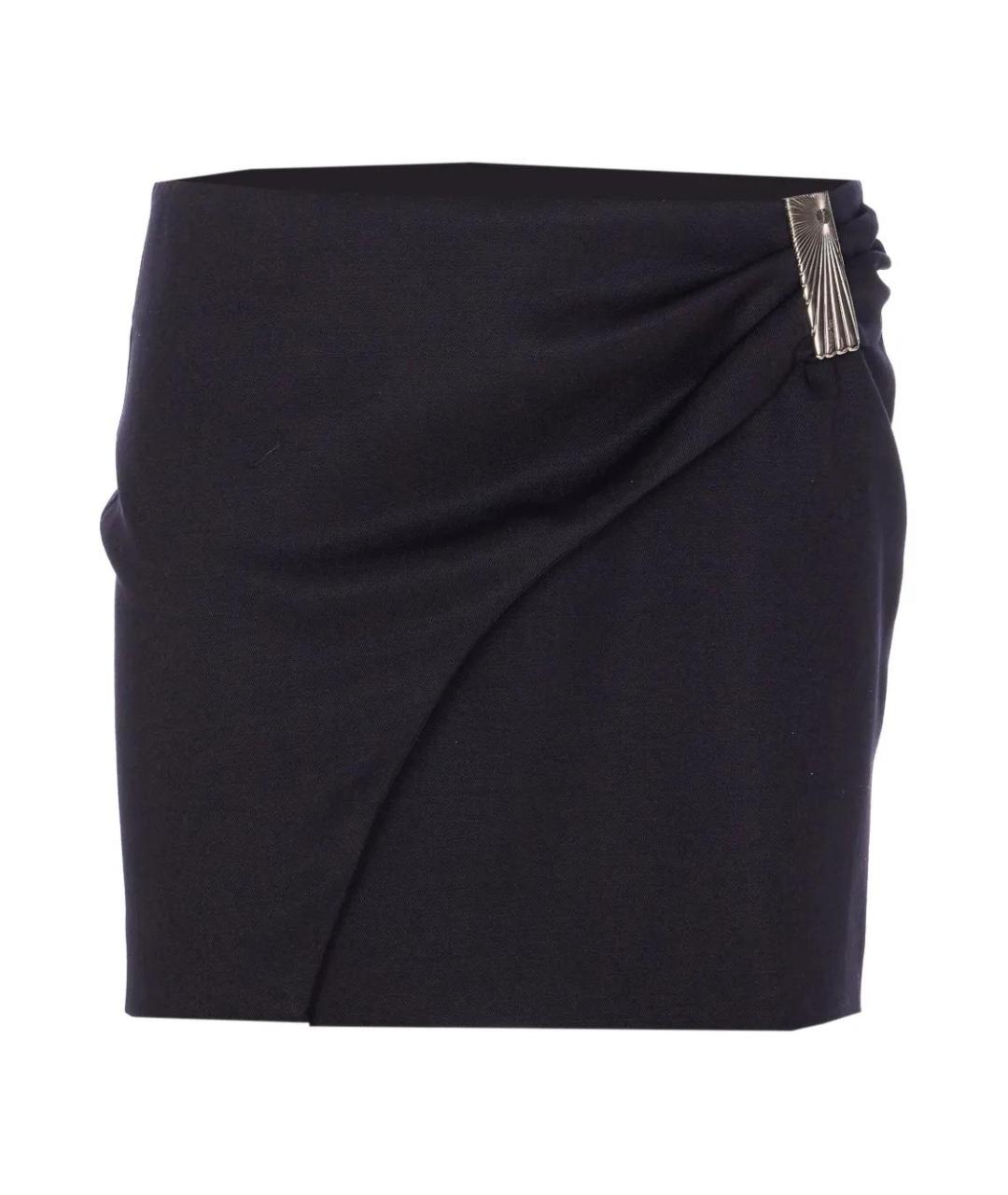 THE ATTICO Черная шерстяная юбка мини, фото 1