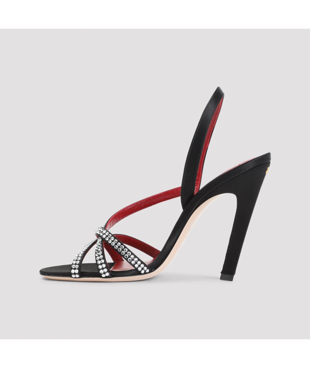 VALENTINO Черные текстильные босоножки, фото 4