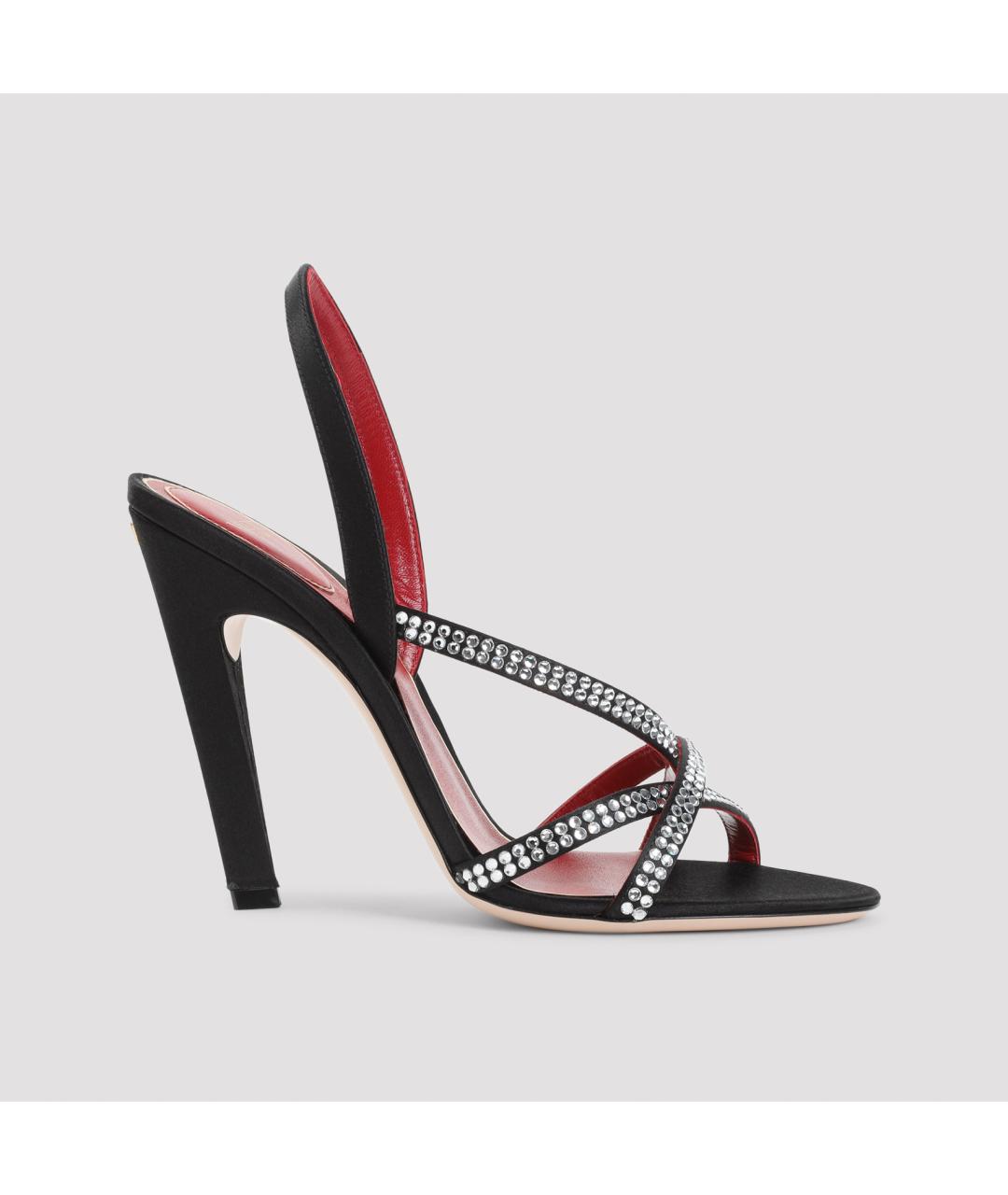 VALENTINO Черные текстильные босоножки, фото 3