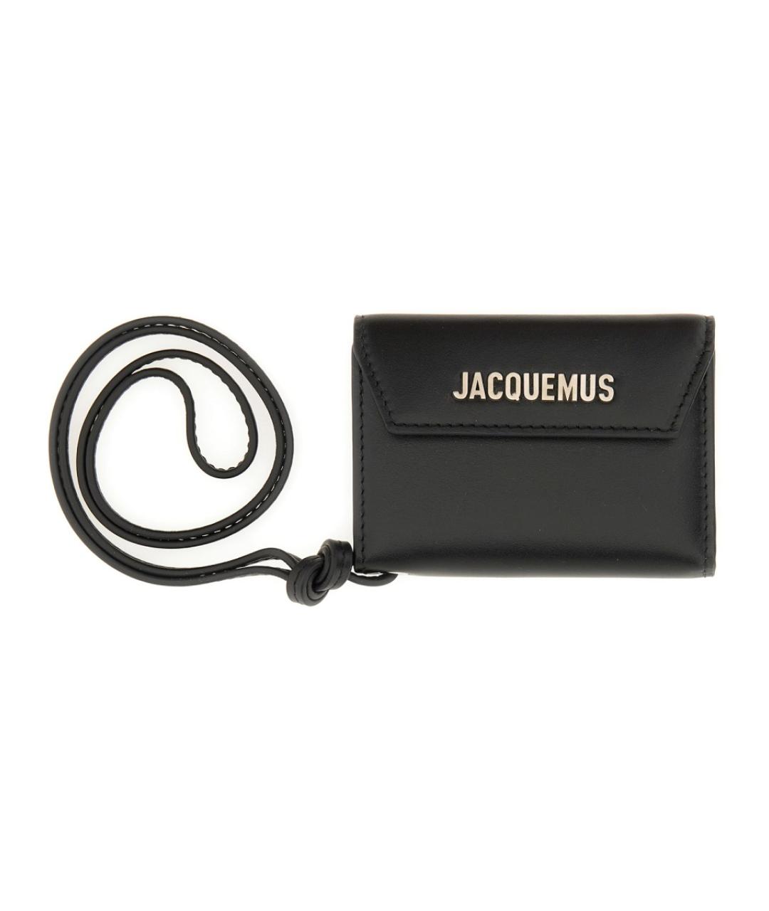 JACQUEMUS Черный кожаный кошелек, фото 1