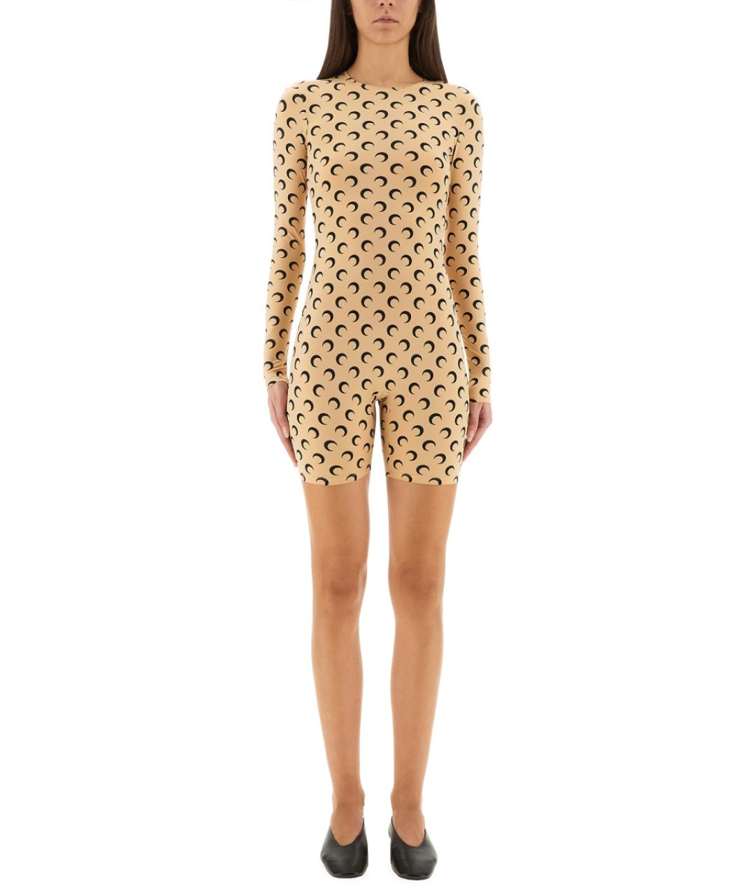 MARINE SERRE Бежевый полиамидовый комбинезон, фото 2