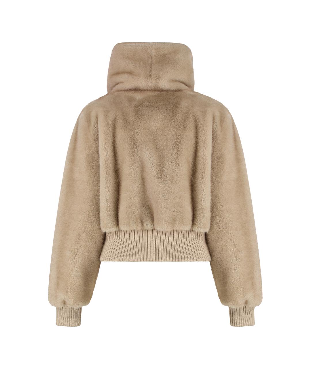 PINKO Бежевая полиэстеровая куртка, фото 2