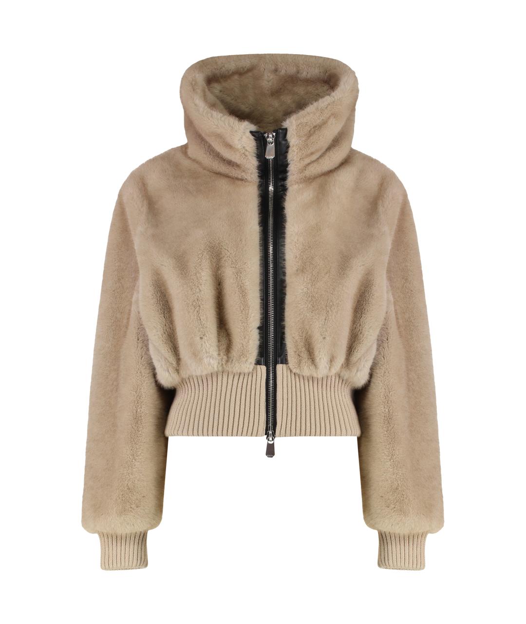 PINKO Бежевая полиэстеровая куртка, фото 1