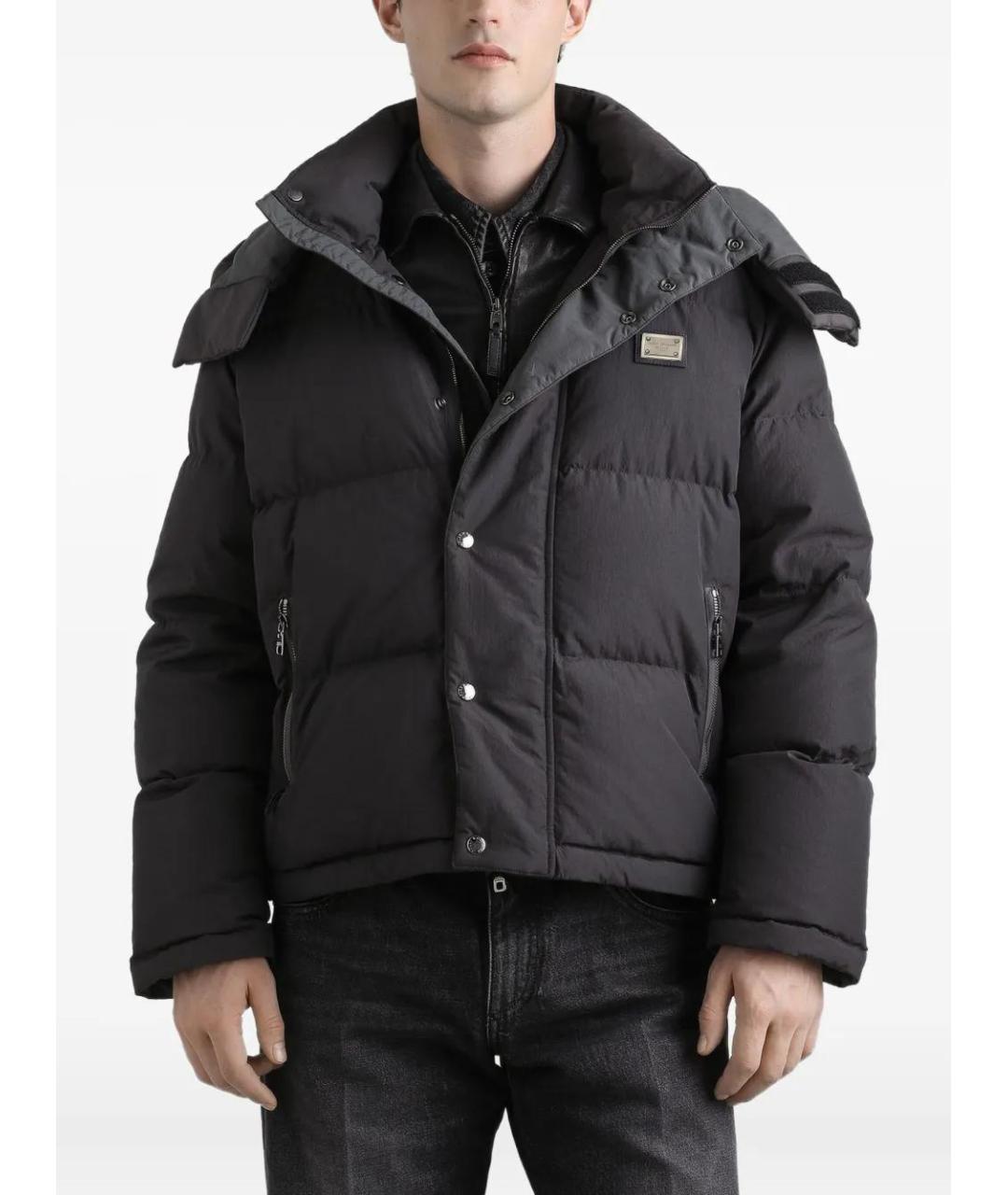 DOLCE&GABBANA Антрацитовый полиамидовый пуховик, фото 4