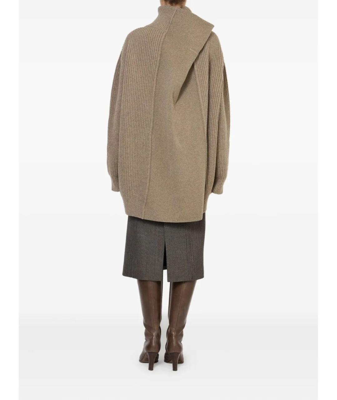 MM6 MAISON MARGIELA Бежевый шерстяной кардиган, фото 5