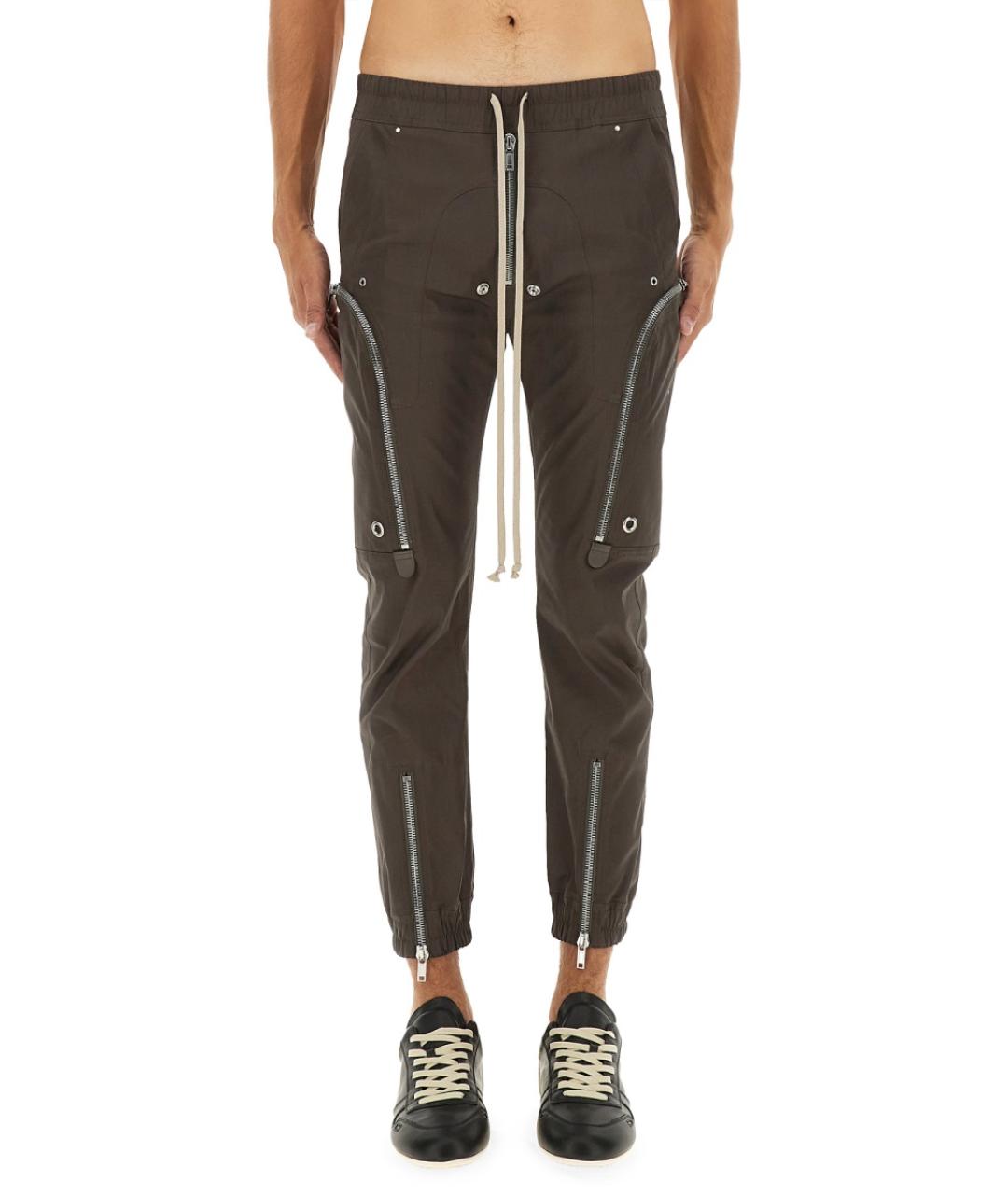 RICK OWENS Коричневые хлопковые повседневные брюки, фото 5