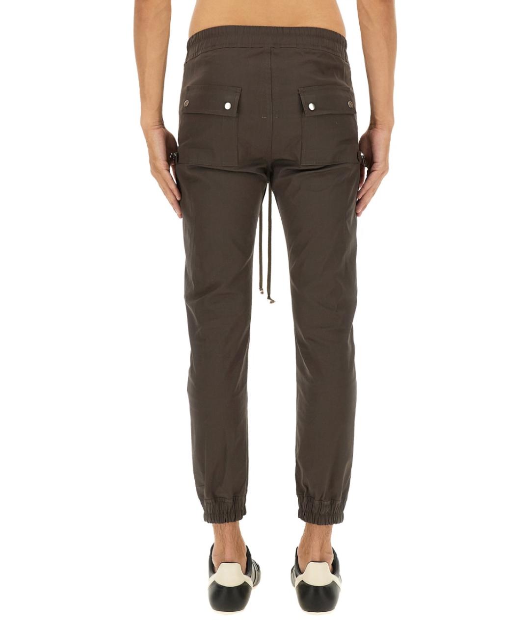 RICK OWENS Коричневые хлопковые повседневные брюки, фото 3