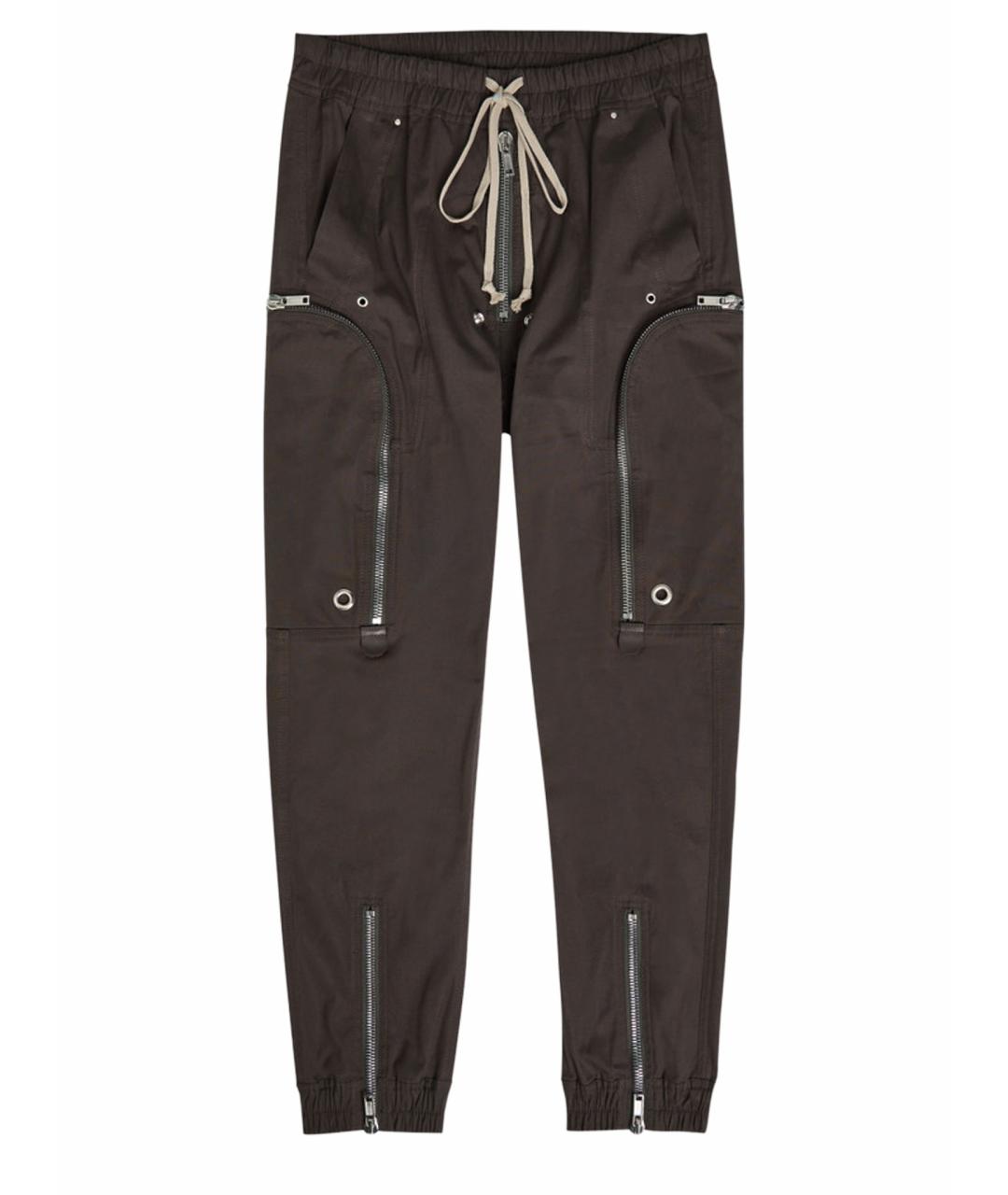 RICK OWENS Коричневые хлопковые повседневные брюки, фото 1