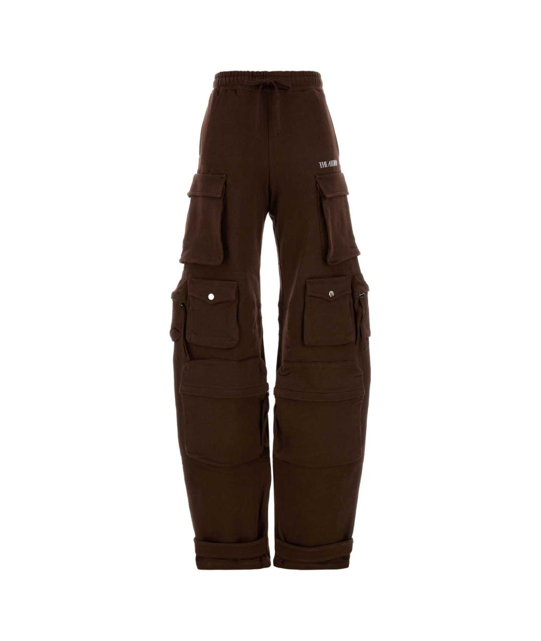 THE ATTICO Коричневые хлопковые прямые брюки, фото 1