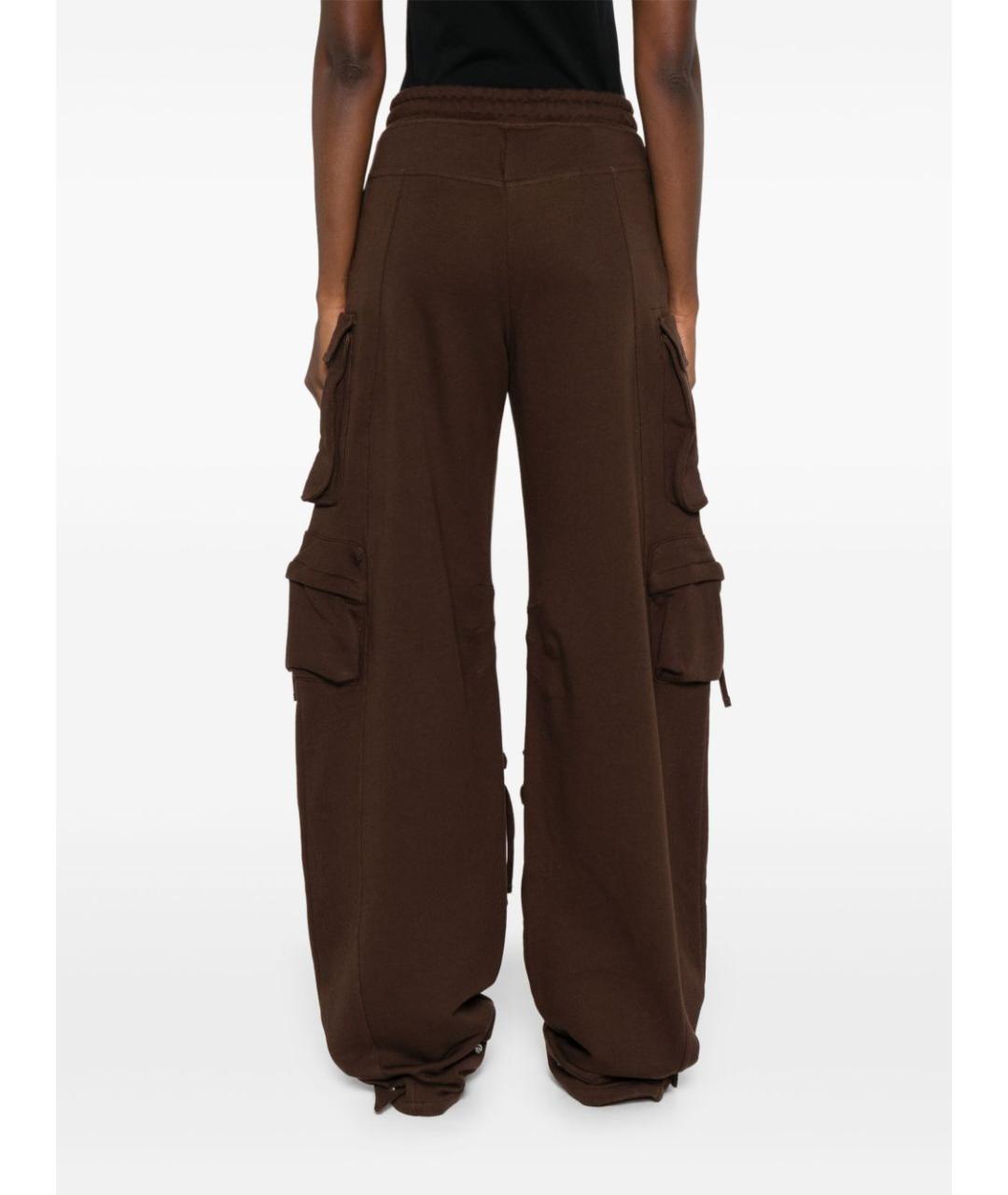 THE ATTICO Коричневые хлопковые прямые брюки, фото 5