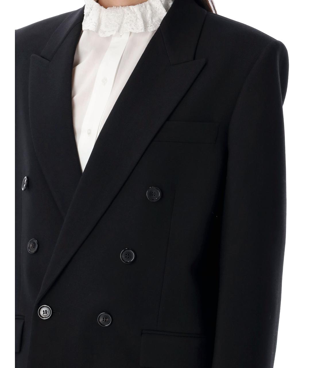 SAINT LAURENT Черный шерстяной жакет/пиджак, фото 4