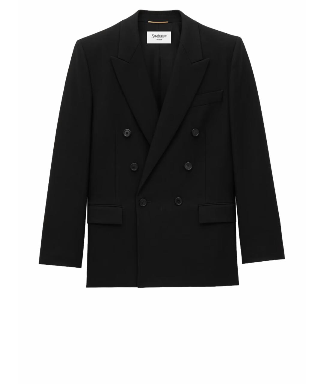 SAINT LAURENT Черный шерстяной жакет/пиджак, фото 1