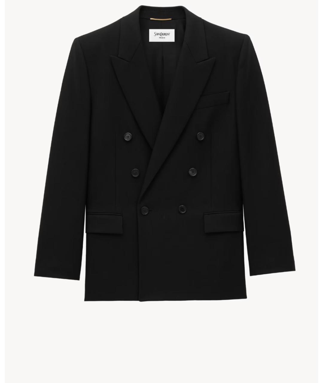 SAINT LAURENT Черный шерстяной жакет/пиджак, фото 6