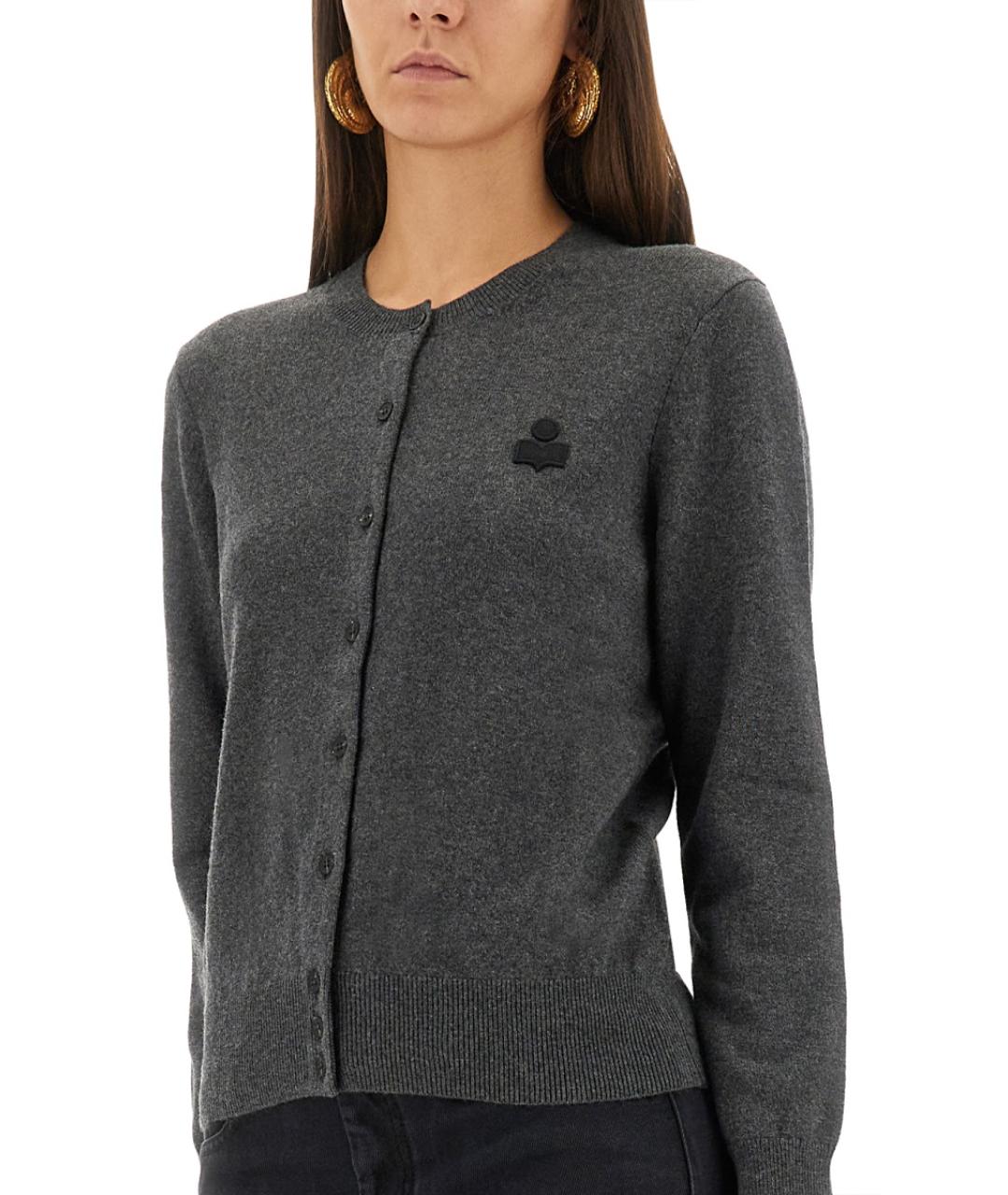 ISABEL MARANT Серый хлопковый кардиган, фото 4