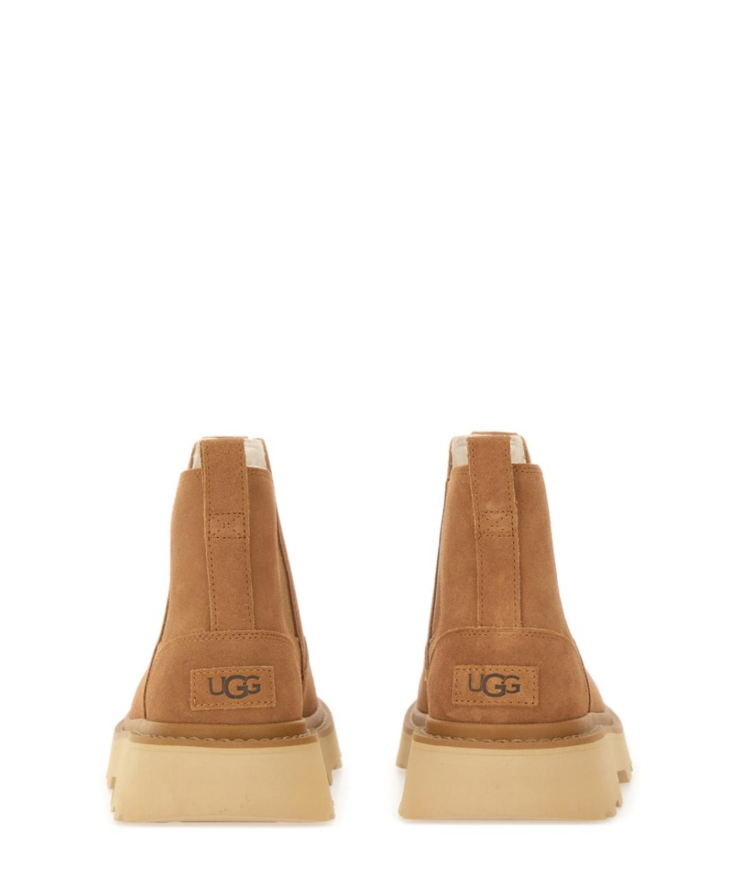 UGG AUSTRALIA Коричневые кожаные низкие ботинки, фото 3