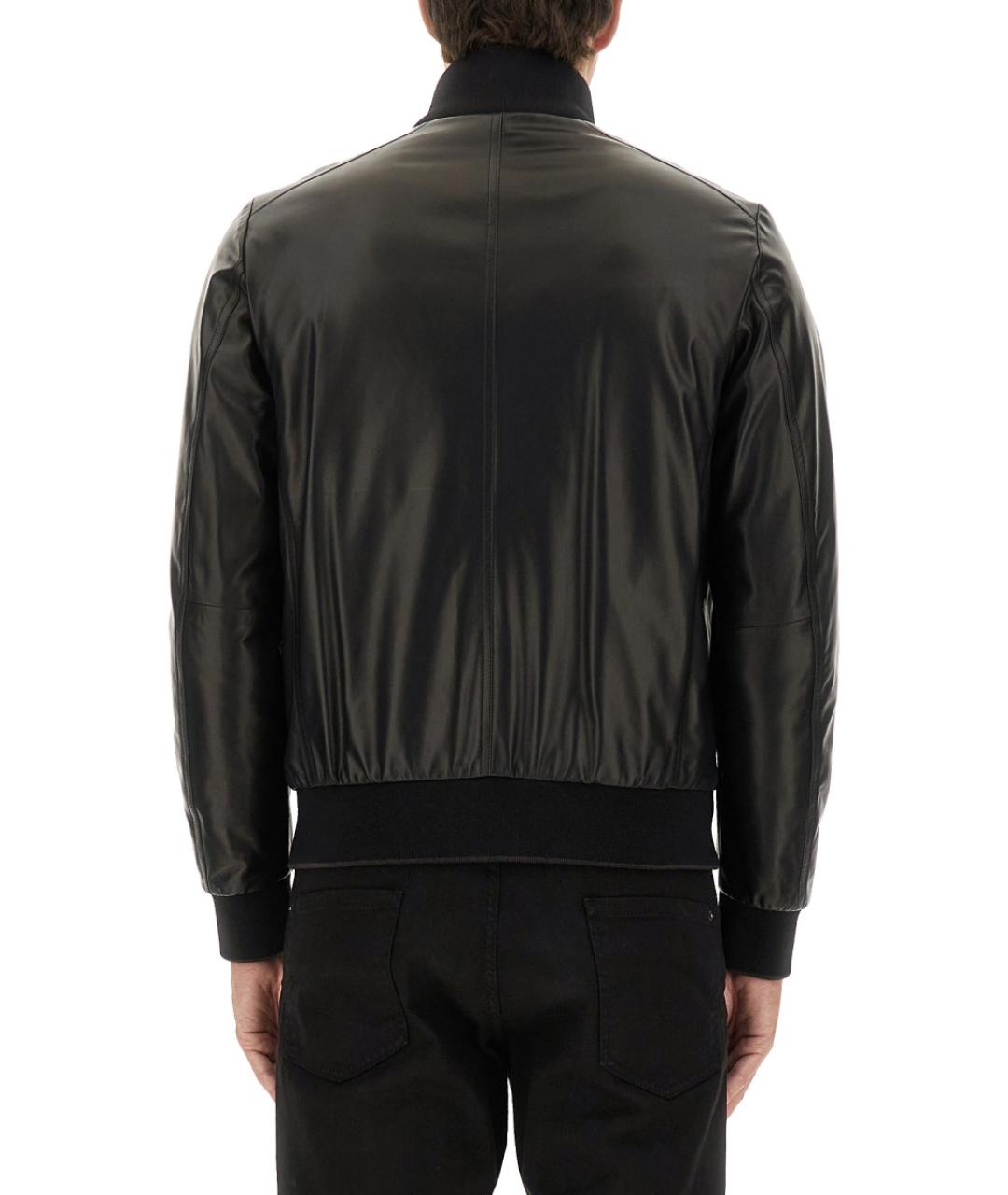 MOORER Черная кожаная куртка, фото 4