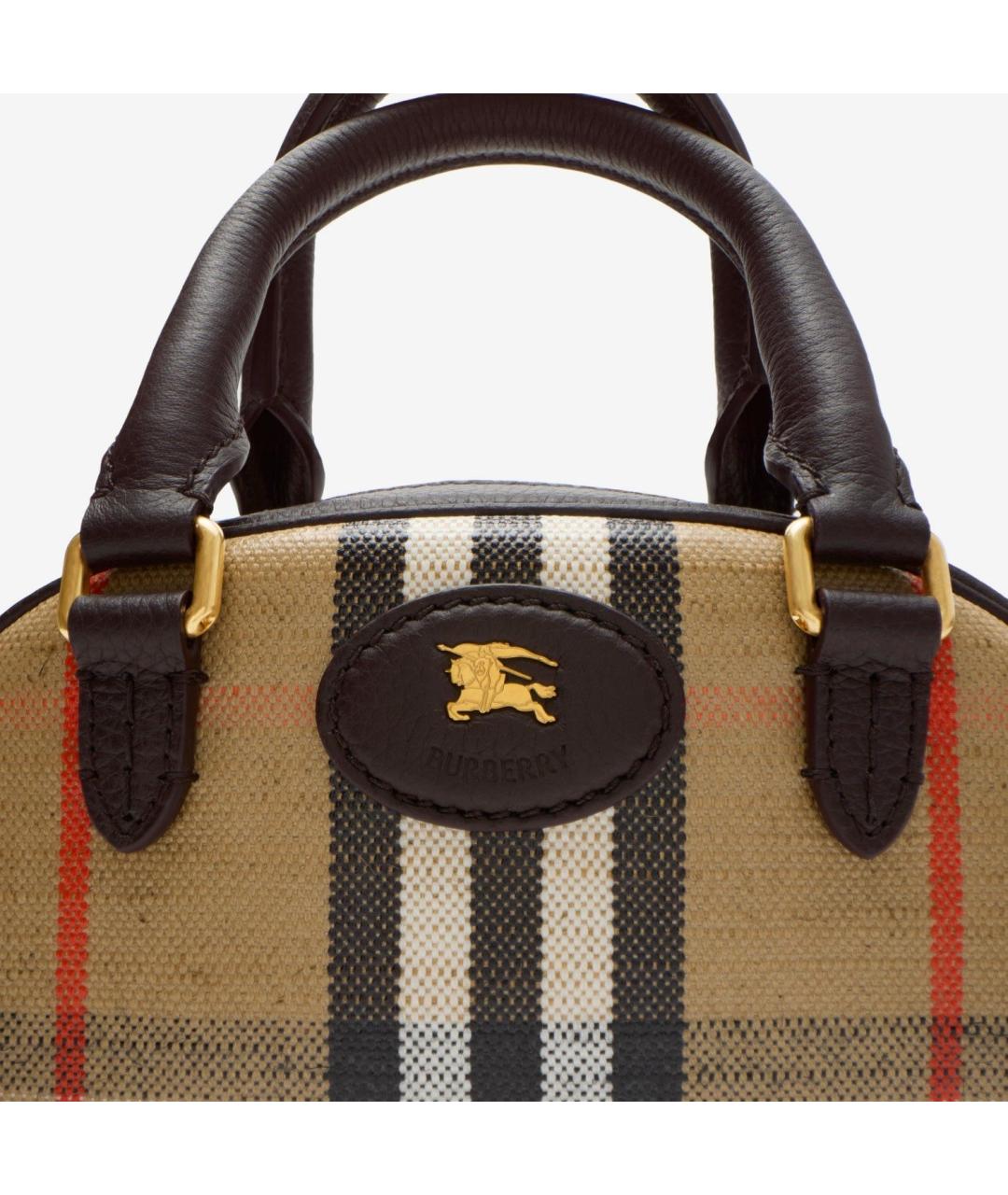 BURBERRY Бежевая хлопковая сумка с короткими ручками, фото 4