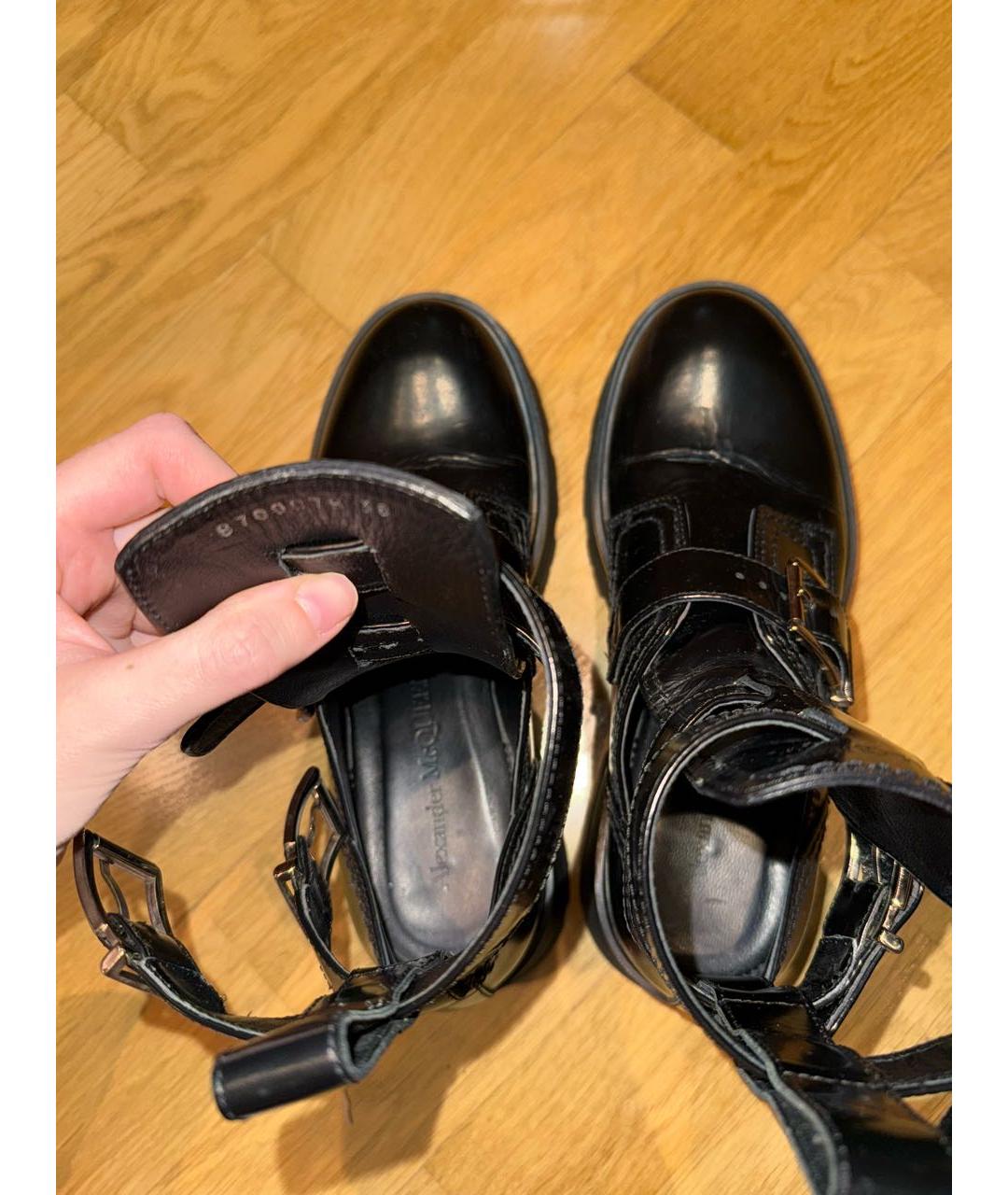 MCQ ALEXANDER MCQUEEN Черные ботинки из лакированной кожи, фото 5