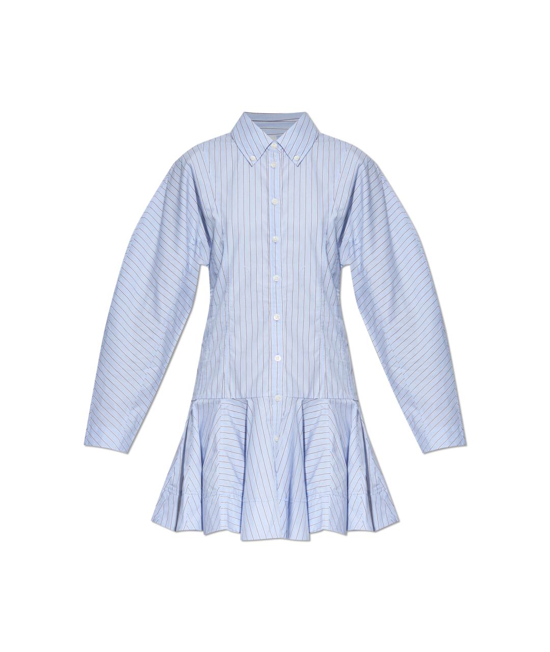 GANNI Синее хлопковое повседневное платье, фото 1