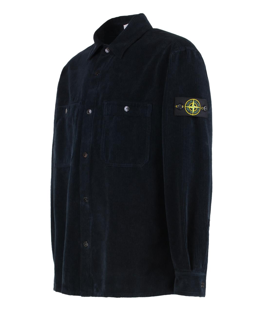 STONE ISLAND Синяя хлопковая кэжуал рубашка, фото 3