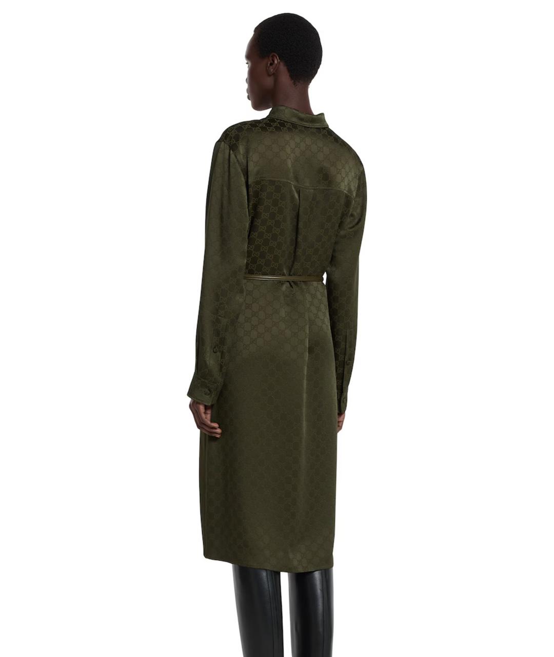 GUCCI Зеленые вискозное повседневное платье, фото 4
