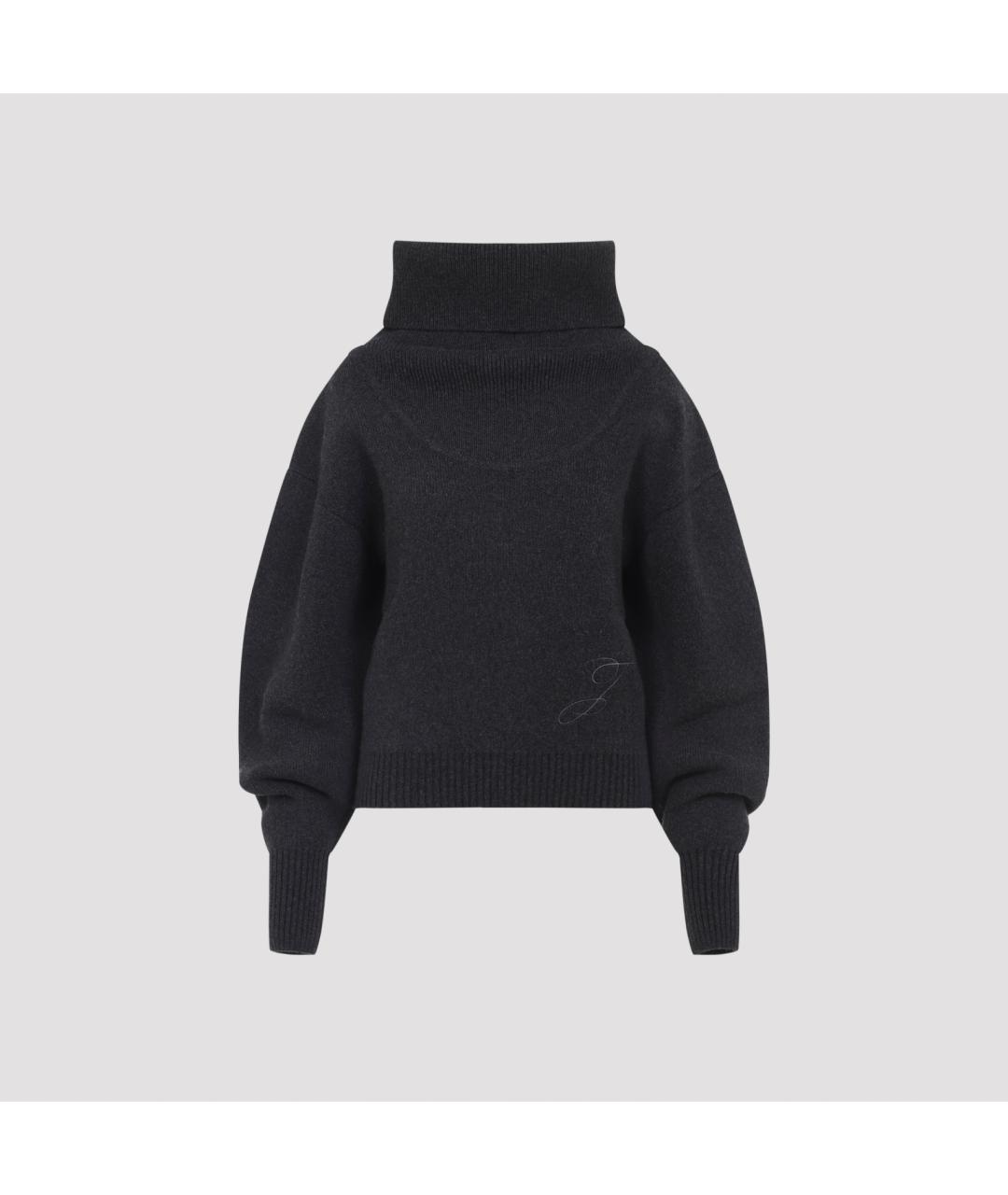 JACQUEMUS Антрацитовый шерстяной джемпер / свитер, фото 2