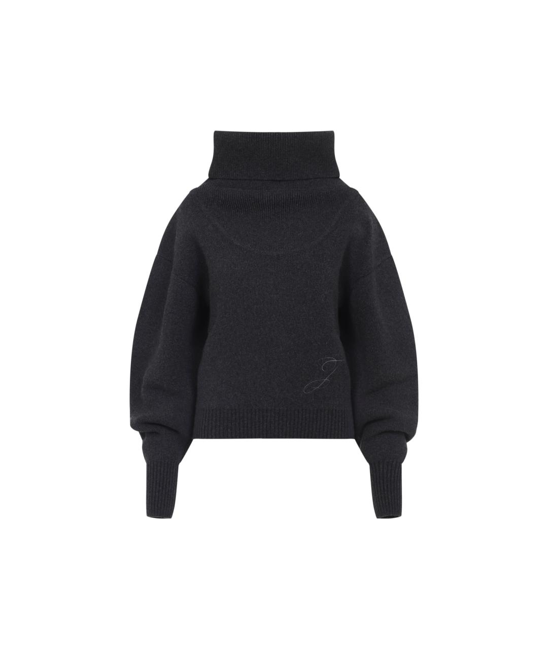 JACQUEMUS Антрацитовый шерстяной джемпер / свитер, фото 1