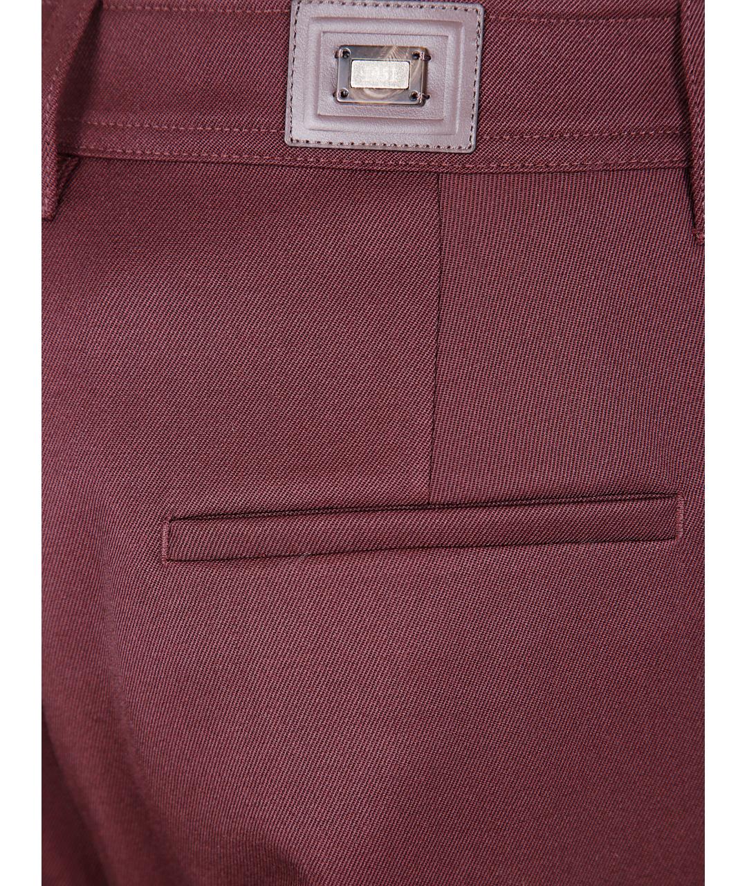 MAX MARA Красные шерстяные прямые брюки, фото 3