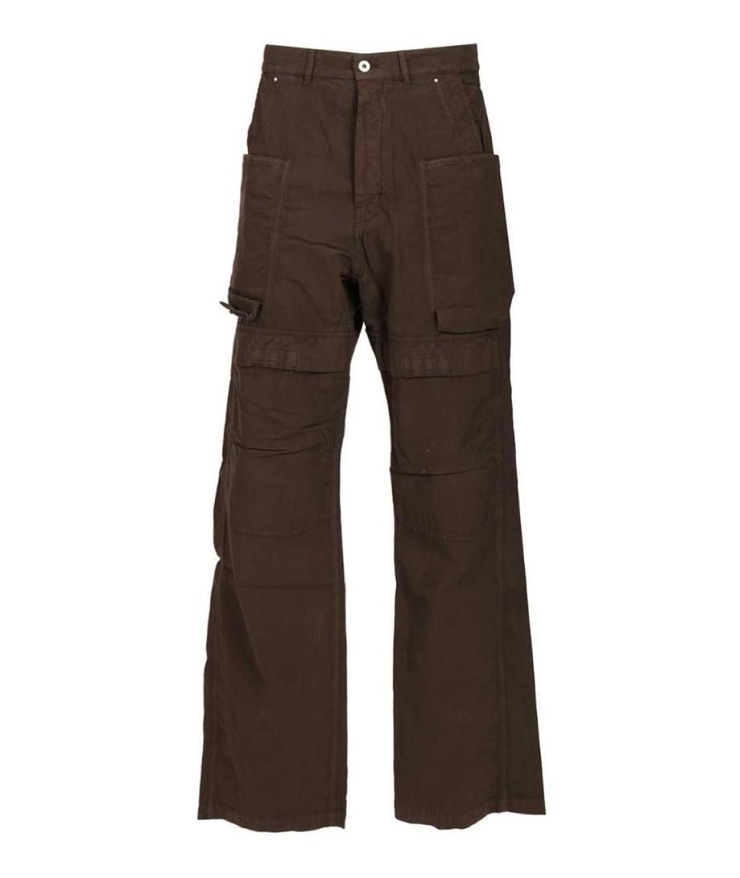 RICK OWENS DRKSHDW Коричневые хлопковые повседневные брюки, фото 1