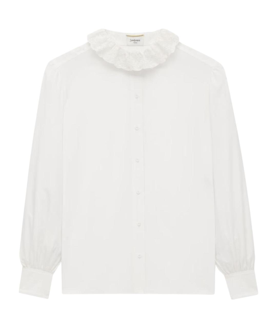SAINT LAURENT Белая хлопковая блузы, фото 1