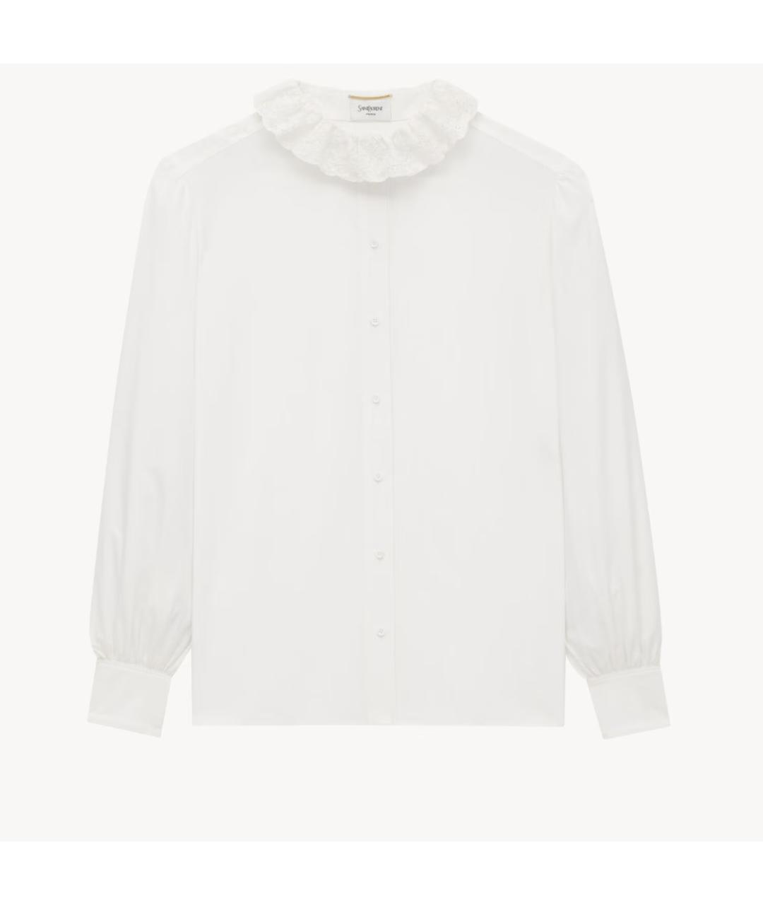 SAINT LAURENT Белая хлопковая блузы, фото 6