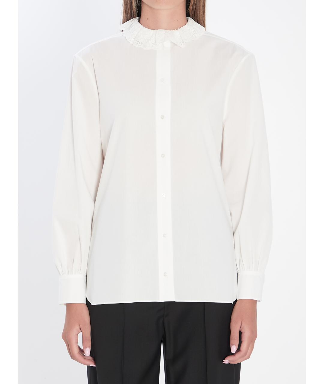SAINT LAURENT Белая хлопковая блузы, фото 2