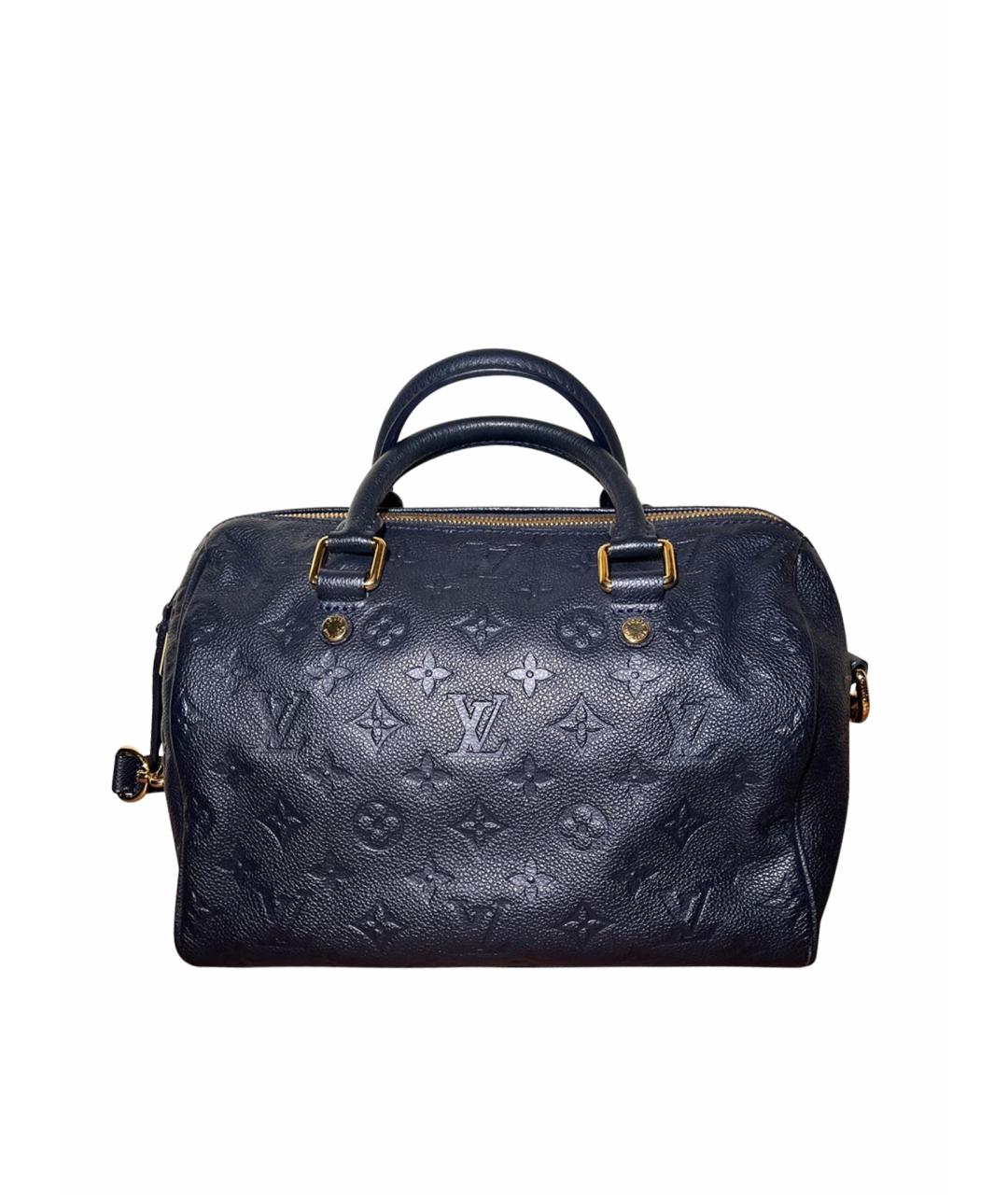 LOUIS VUITTON Темно-синяя кожаная сумка с короткими ручками, фото 1